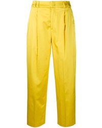 PT01 クロップド ハイウエストパンツ - イエロー
