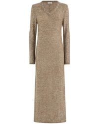 Brunello Cucinelli - Mohair And Wool Dazzling Texture Knit Dress With Monili - Lyst