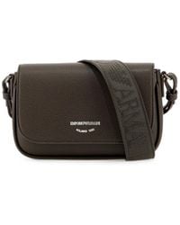 Emporio Armani - Wallet On Chain With Pebbled Texture And Adjustable Strap - Lyst