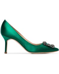 Manolo Blahnik - Hangisi 70Mm Appliqué Satin Pumps - Lyst