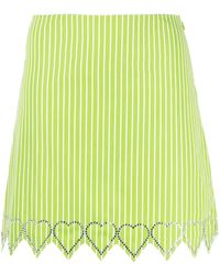 Mach & Mach - Crystal-Embellished Scalloped Miniskirt - Lyst