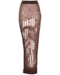 Rick Owens - Spider Ziggy Ripped Maxi Skirt - Lyst