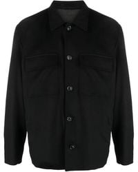 Lardini - Button-Up Wool-Blend Shirt Jacket - Lyst