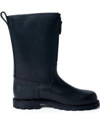 Rier - Tractor Round-Toe Leather Boots - Lyst