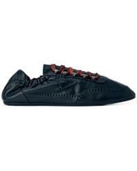 Prada - Collapse Antiqued Nappa-Leather Sneakers With Hooks - Lyst
