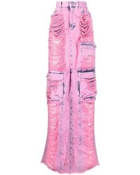 Gcds - Frayed-Denim Cargo Maxi Skirt - Lyst