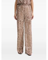 Blugirl Blumarine - Leopard-Print Wide-Leg Trousers - Lyst