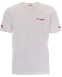 MC2 Saint Barth - Portofino Slogan-Embroidered T-Shirt - Lyst