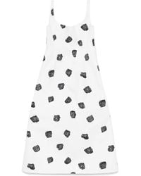 Marni - Rose-Print Midi Dress - Lyst