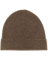 Ballantyne - Ribbed-Knit Cashmere Beanie Hat - Lyst