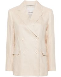 Max Mara - Laura Double-Breasted Linen Blazer - Lyst