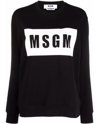 MSGM - Logo-print Cotton Sweater - Lyst