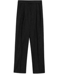 Max Mara - Pinstripe-Pattern Pleated Straight Trousers - Lyst