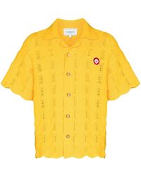 CASABLANCA Poloshirt aus Häkelstrick - Gelb