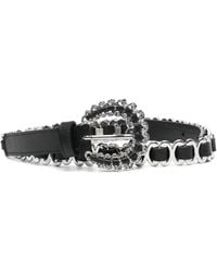Maje - Diamanté-Buckle Belt - Lyst