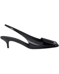 Courreges - 45Mm Fold Leather Slingback Pumps - Lyst