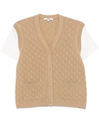 Maje - Cable-Knit Layered-Effect Cardigan - Lyst