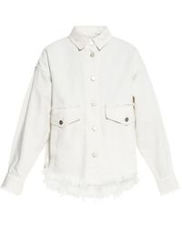 AllSaints - Giacca Denim Con Bordi Sfrangiati - Lyst