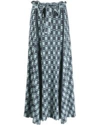 KENZO - Monogram-pattern Knitted Maxi Skirt - Lyst