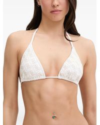 Guess - 4G Logo Triangle Bikini Top - Lyst