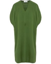 Yves Salomon - Draped Twist-Front Midi Dress - Lyst