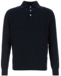 Fedeli - Ribbed-Knit Polo Shirt - Lyst