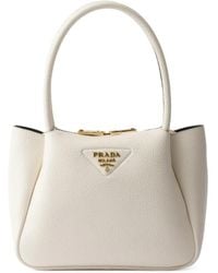 Prada - Small Leather Tote Bag - Lyst