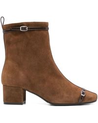 CAREL PARIS - 50Mm Buckle-Detail Suede Ankle Boots - Lyst