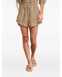 Hevron - Mira Elasticated-Waist Patch-Pocket Shorts - Lyst