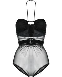 Nensi Dojaka - Sheer-Panel Halterneck Bodysuit - Lyst