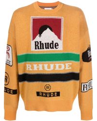 Rhude - Pull En Maille Intarsia À Col Rond - Lyst