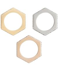 Burberry Set Of 3 Gold-plated Rings - Metallic