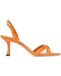 Jimmy Choo - Elsy 70 Sunset Suede Crossover Slingbacks Sandals - Lyst