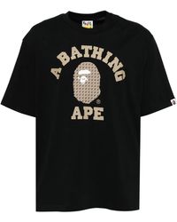 A Bathing Ape - Sta Houndstooth College Tee - Lyst