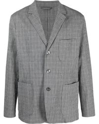 Aspesi - Plaid-Pattern Single-Breasted Blazer - Lyst