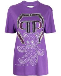 Philipp Plein - Teddy Bear-Print Cotton T-Shirt - Lyst