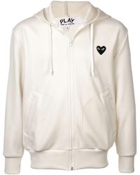 COMME DES GARÇONS PLAY - Hoodie Met Heart Logo En Rits - Lyst