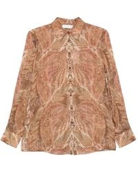 Zimmermann - Hemd mit Paisley-Kragen - Lyst