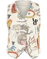 La Prestic Ouiston - Lauren Dragons-Print Gilet - Lyst