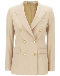 Tagliatore - Pinstriped Double-Breasted Blazer - Lyst