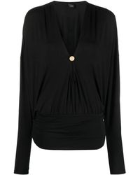 Pinko - Draped Cut-Out V-Neck Top - Lyst
