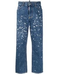 DSquared² - Vaqueros capri con motivo de salpicadura de pintura - Lyst