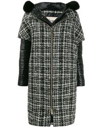 Herno Manteau à motif pied-de-poule - Noir