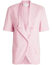 Genny - Flap-Pockets Short-Sleeves Blazer - Lyst