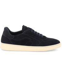 Frau - Top-Stitching Suede Sneakers - Lyst