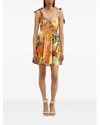 Never Fully Dressed - Tie-Strap Floral Print Mini Dress - Lyst