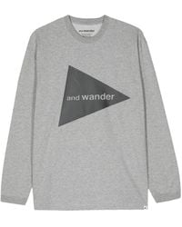 and wander - T-Shirt Met Logoprint - Lyst