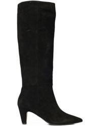 Anna F. - Pointed-Toe Suede Boots - Lyst