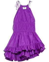 MSGM - Ruffled Tiered Mini Dress - Lyst