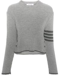 Thom Browne - 4-bar Stripes Cable-knit Jumper - Lyst